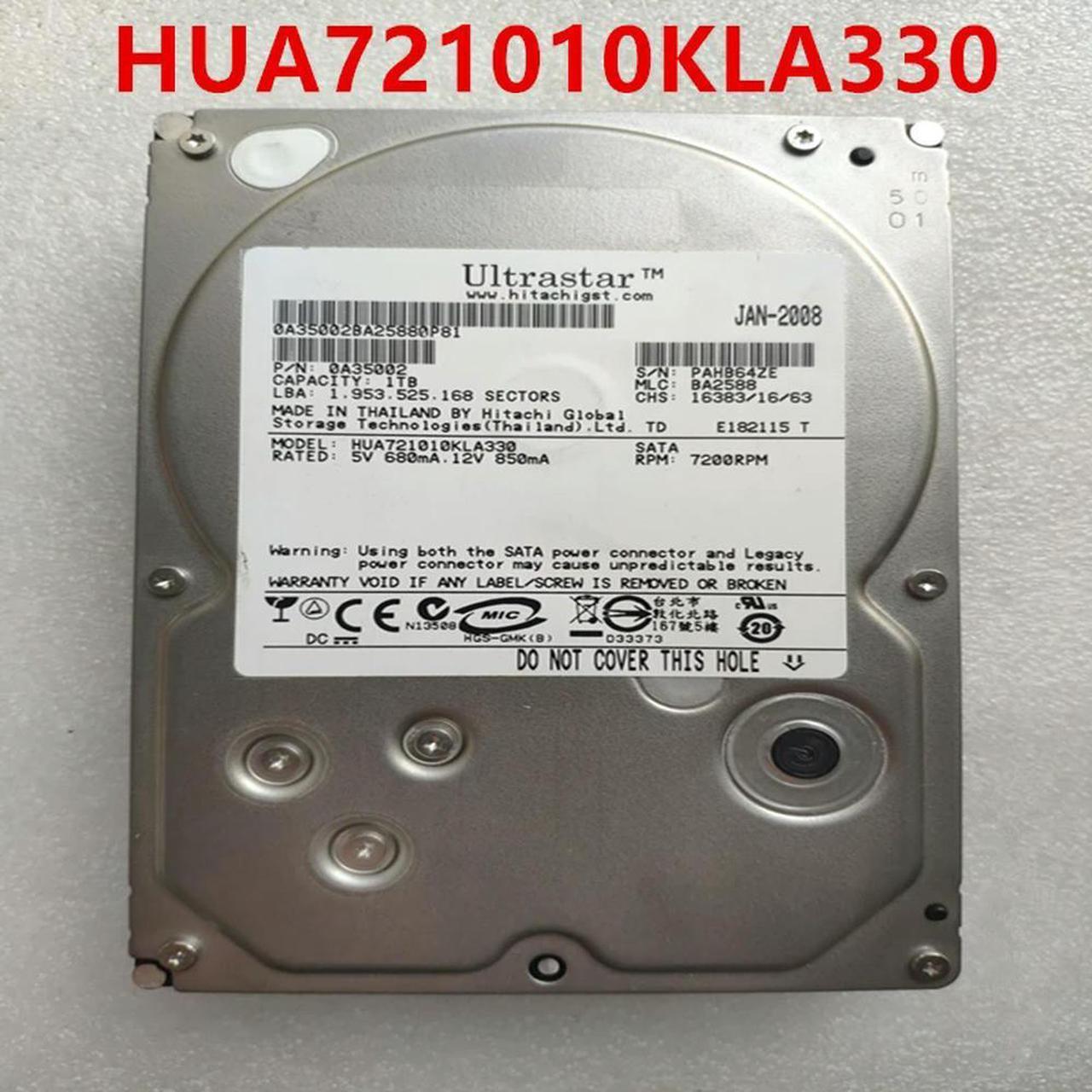 OwnShoe Almost HDD For Hitachi 1TB 3.5" SATA 64MB 7200RPM For Internal HDD For Enterprise Class HDD For HUA721010KLA330