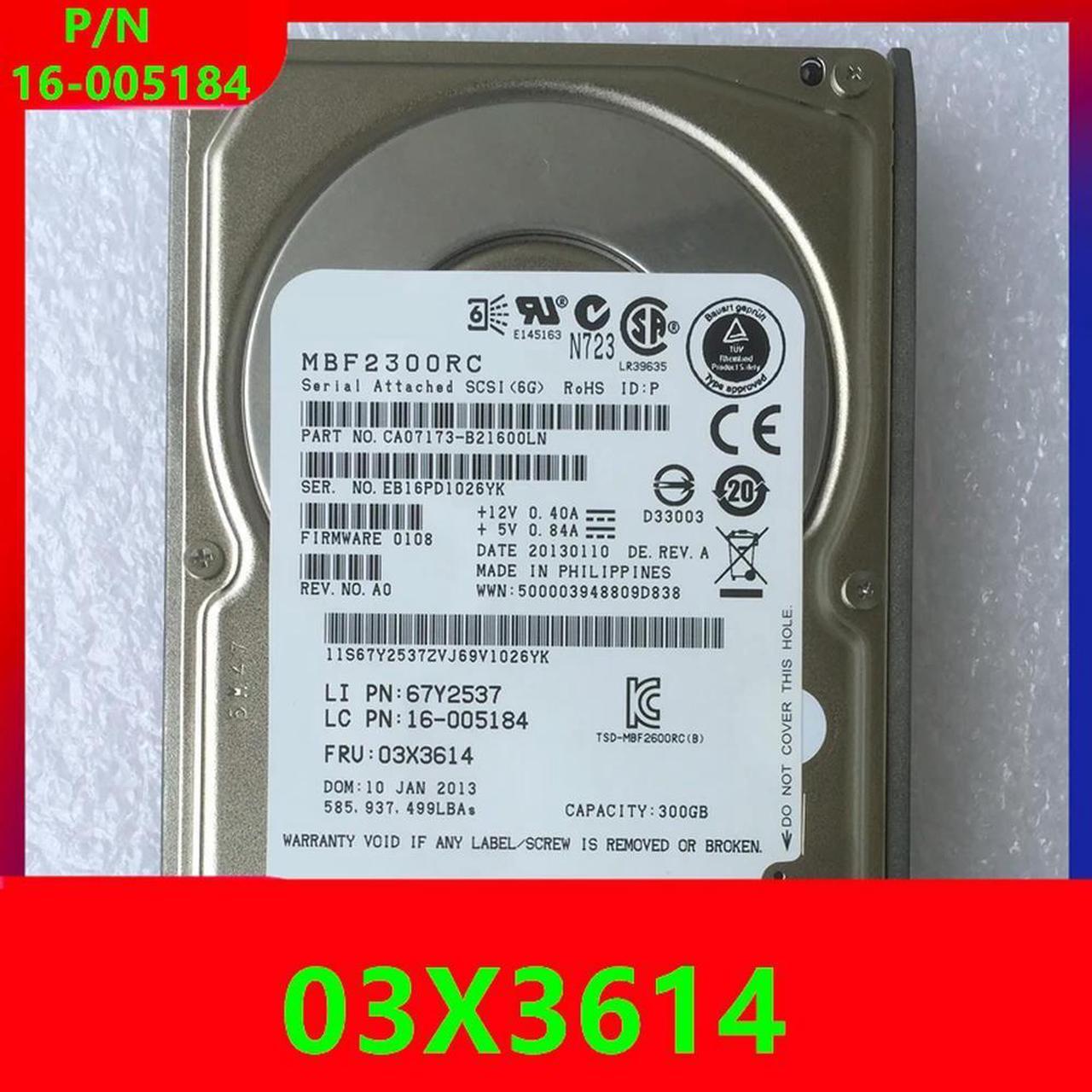 OwnShoe HDD For 300GB 3.5" SAS 64MB 15K For Internal HDD For Server HDD For 03X3614 MBF2300RC ST9300605SS ST300MM0006