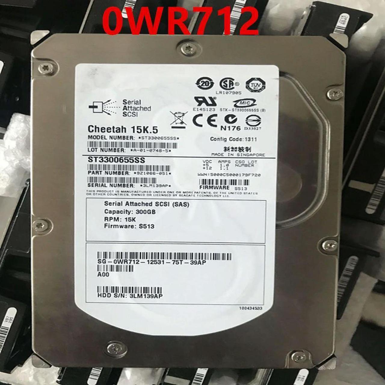 OwnShoe Almost HDD For 300GB 3.5" SAS 64MB 15000RPM For Internal HDD For Enterprise Class HDD For 0WR712 WR712 ST3300655SS