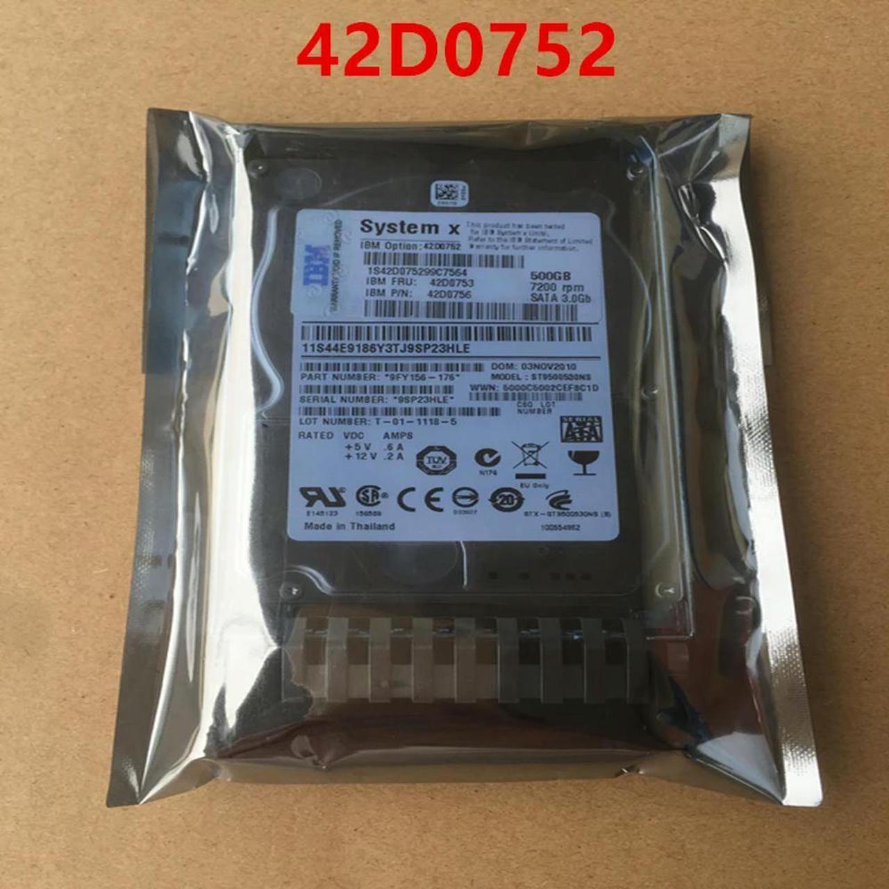 OwnShoe HDD For X3650M3 M4 500GB 2.5" SATA 3 Gb/S 32MB 7.2K For Internal HDD For Server HDD For 42D0753 42D0752 42D0756