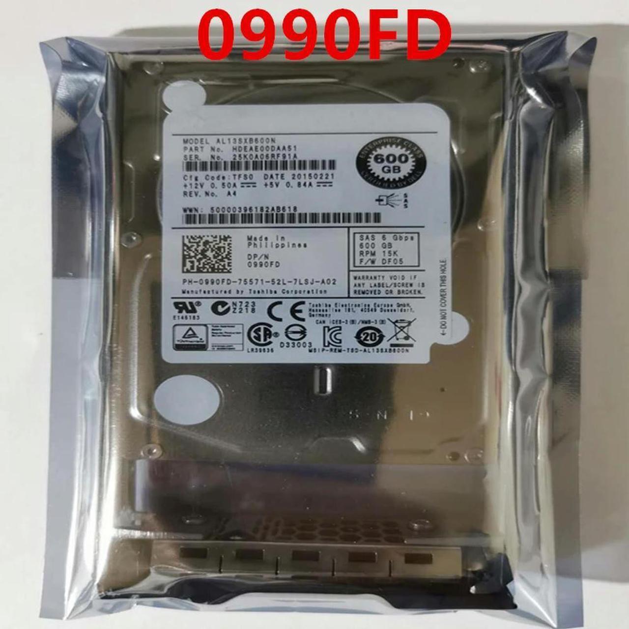 OwnShoe HDD For 600GB 2.5" SAS 6 Gb/S 64MB 15000RPM For Internal HDD For Server HDD For 990FD 0990FD AL13SXB600N