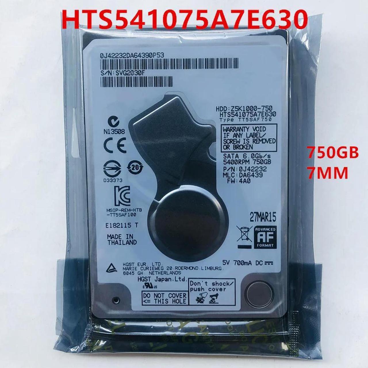 OwnShoe HDD For Hgst 750GB 2.5" SATA 6 Gb/s 32MB 5400RPM 7MM For Internal Hard Disk For Notebook HDD For HTS541075A7E630