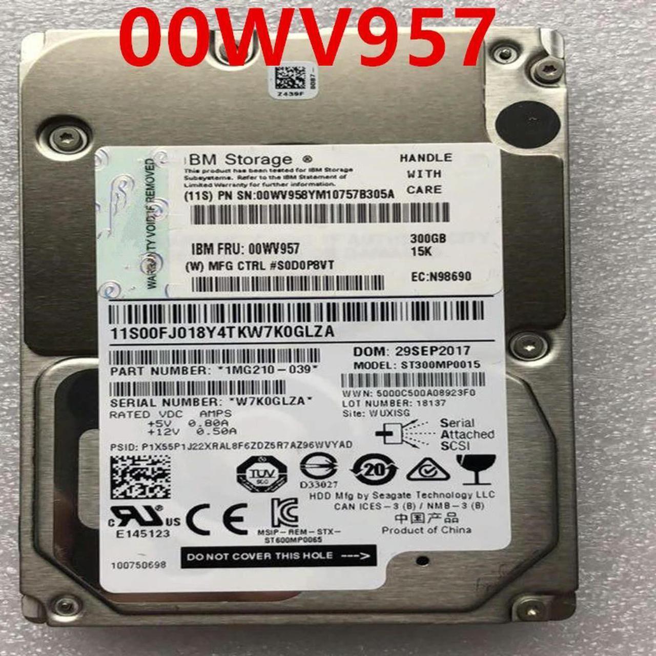 OwnShoe Almost HDD For 300GB 2.5" SAS 64MB 15K For Internal HDD For Server HDD For 00WV957 00WV958