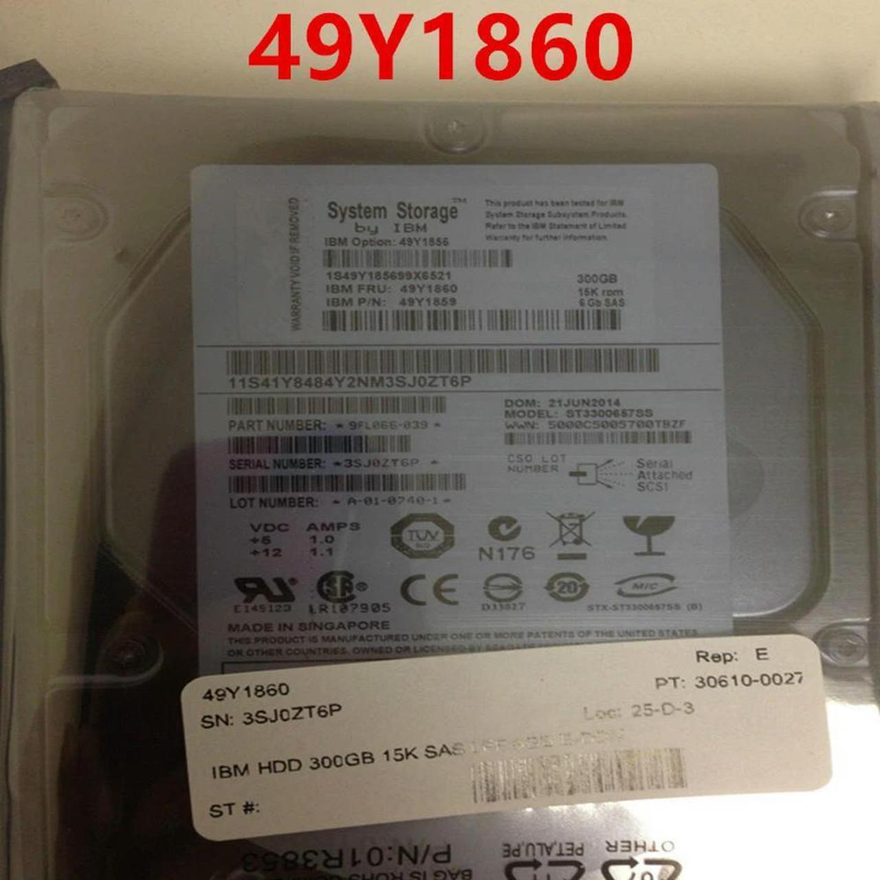 OwnShoe HDD For DS3512 300GB 3.5" SAS 6 Gb/s 32MB 15K For Internal Hard Disk For Server HDD For 49Y1860 49Y1856 49Y1859