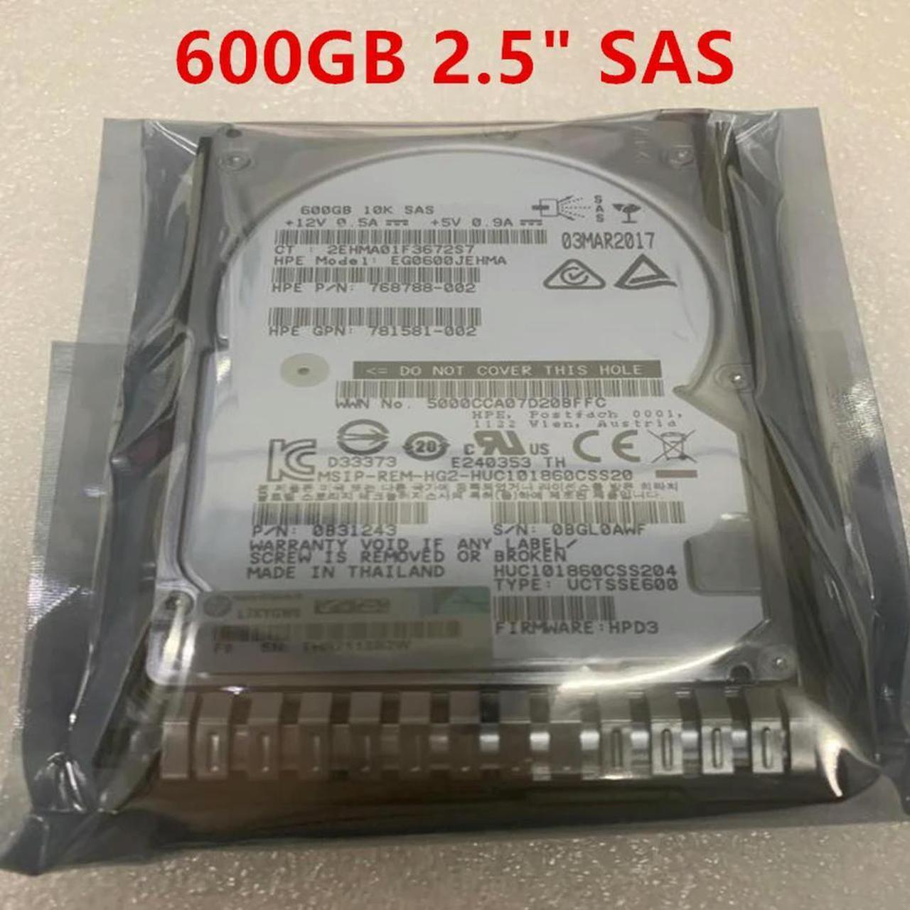 OwnShoe HDD For G8 G9 G10 600GB 2.5" SAS 12 Gb/S 64MB 10000RPM For Internal HDD For Server HDD For 781516-B21 781577-001