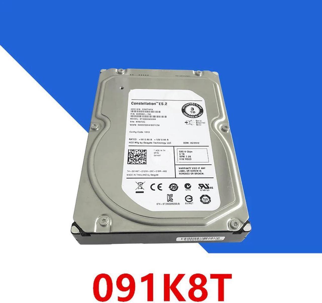 OwnShoe HDD For 3TB 3.5" SAS 6 Gb/S 64MB 7200RPM For Internal HDD For Server HDD For 91K8T 091K8T ST33000650SS