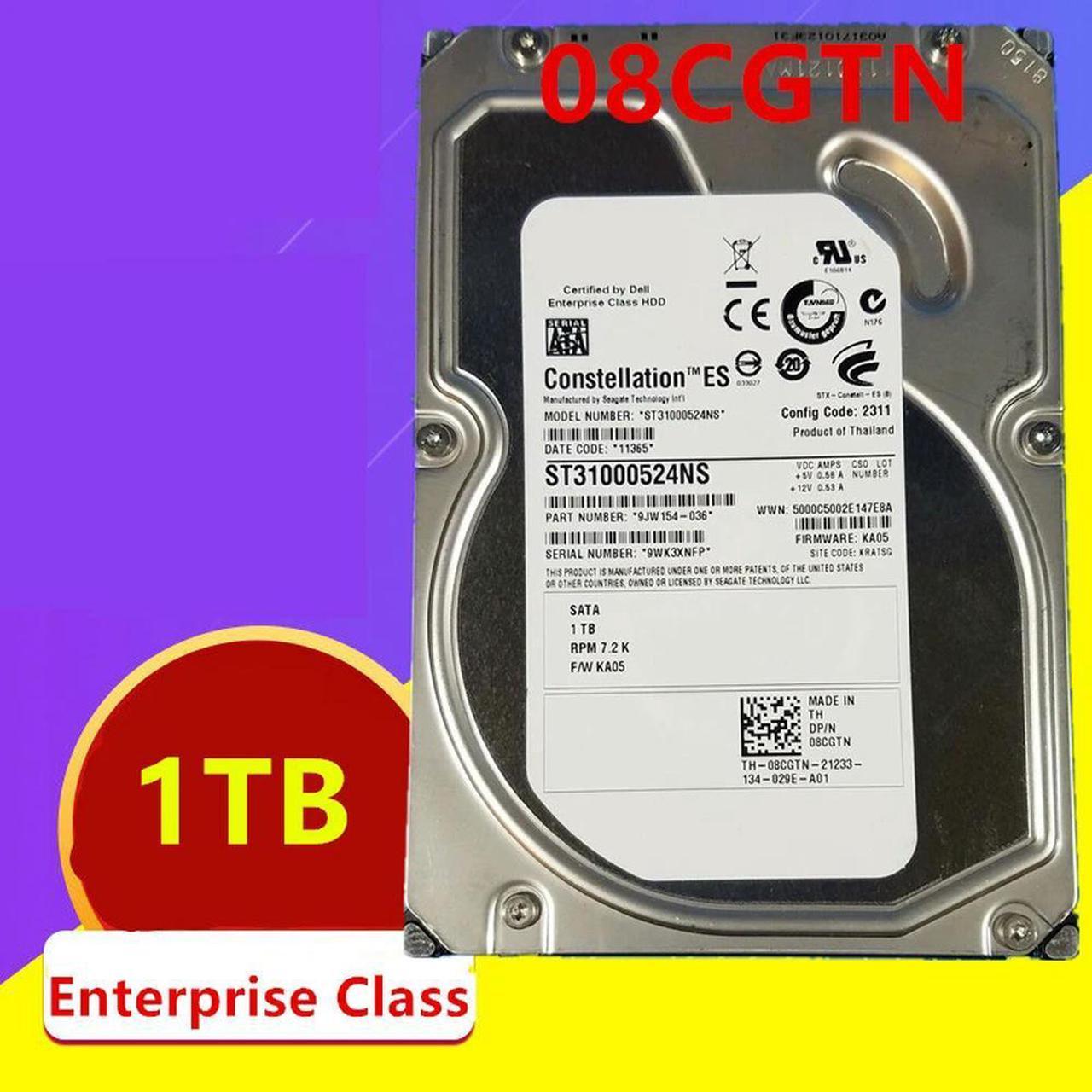 OwnShoe HDD For 1TB 3.5" SATA 6 Gb/S 64MB 7200RPM For Internal HDD For Server HDD For 08CGTN 8CGTN ST31000524NS