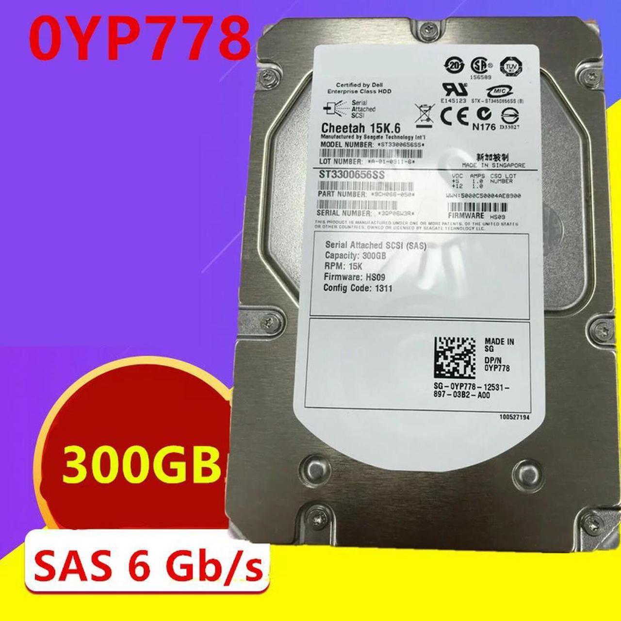 OwnShoe HDD For 300GB 3.5" SAS 6 Gb/S 64MB 15000RPM For Internal HDD For Server HDD For YP778 0YP778 ST3300656SS