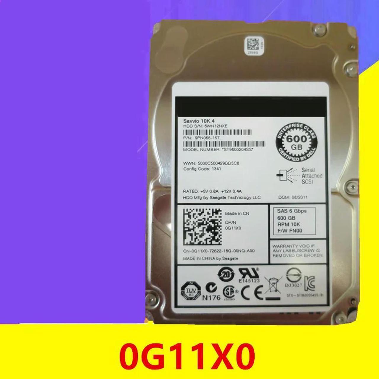 OwnShoe Almost HDD For 600GB 2.5" SAS 6 Gb/S 64MB 15K For Internal HDD For Server HDD For 0G11X0 G11X0 ST9600205SS