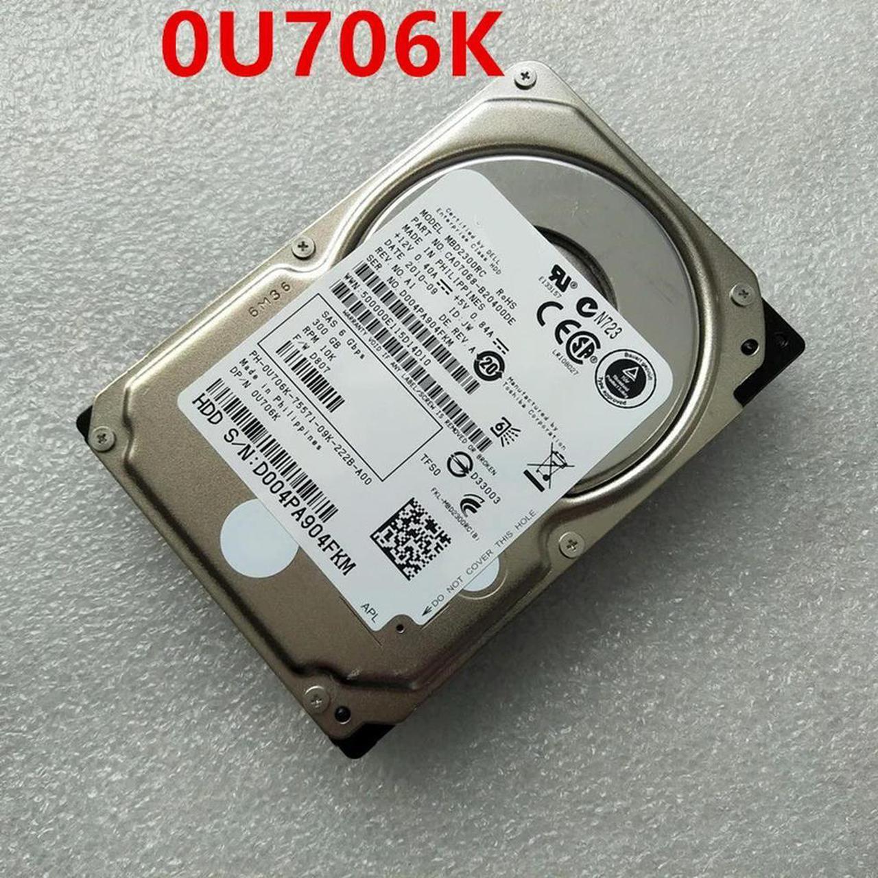 OwnShoe HDD For 300GB 2.5" SAS 6 Gb/s 32MB 10000RPM For Internal HDD For Server HDD For 0U706K U706K MBD2300RC