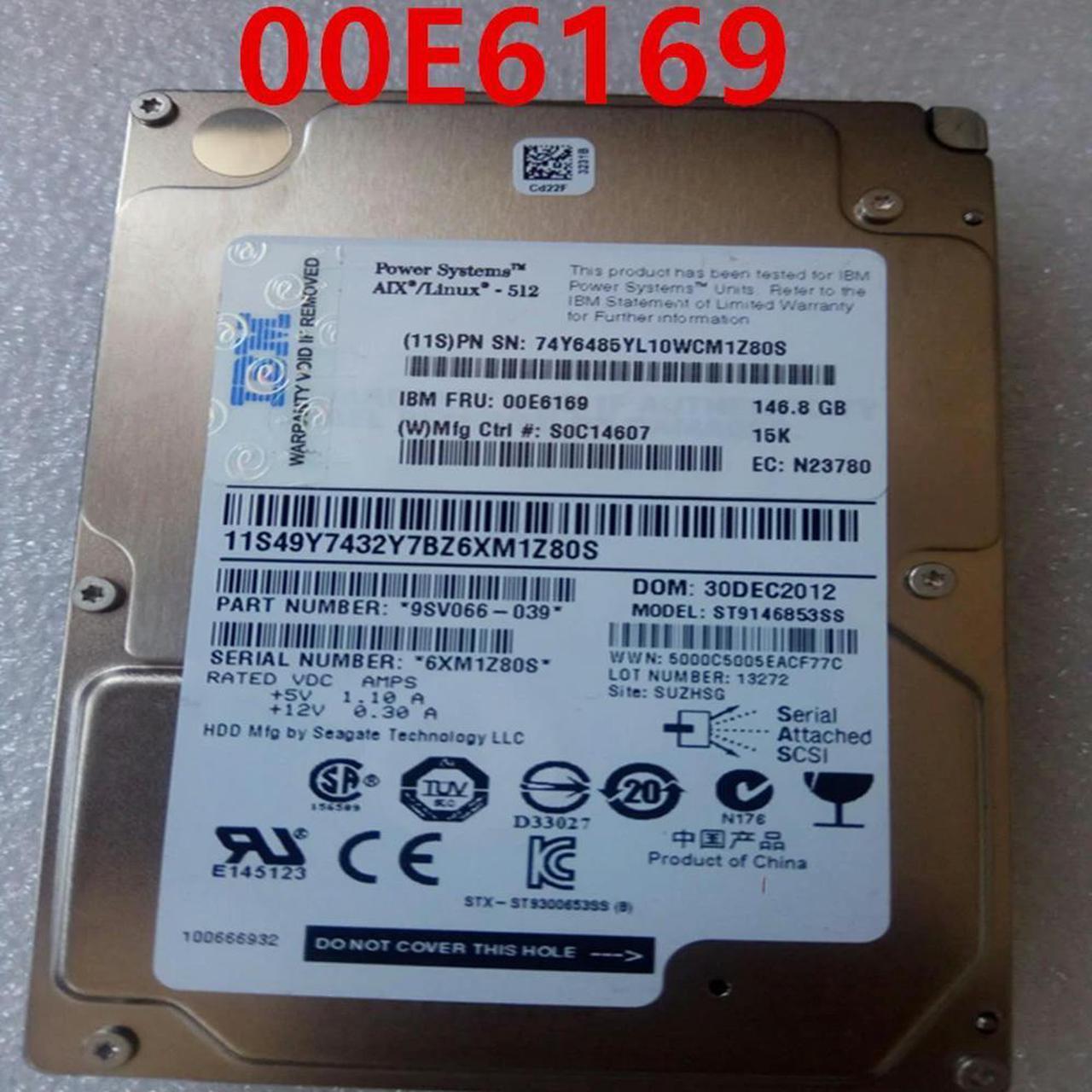 OwnShoe HDD For 146GB 2.5" SAS 16MB 15000RPM For Internal HDD For Server HDD For 00E6169 74Y6485