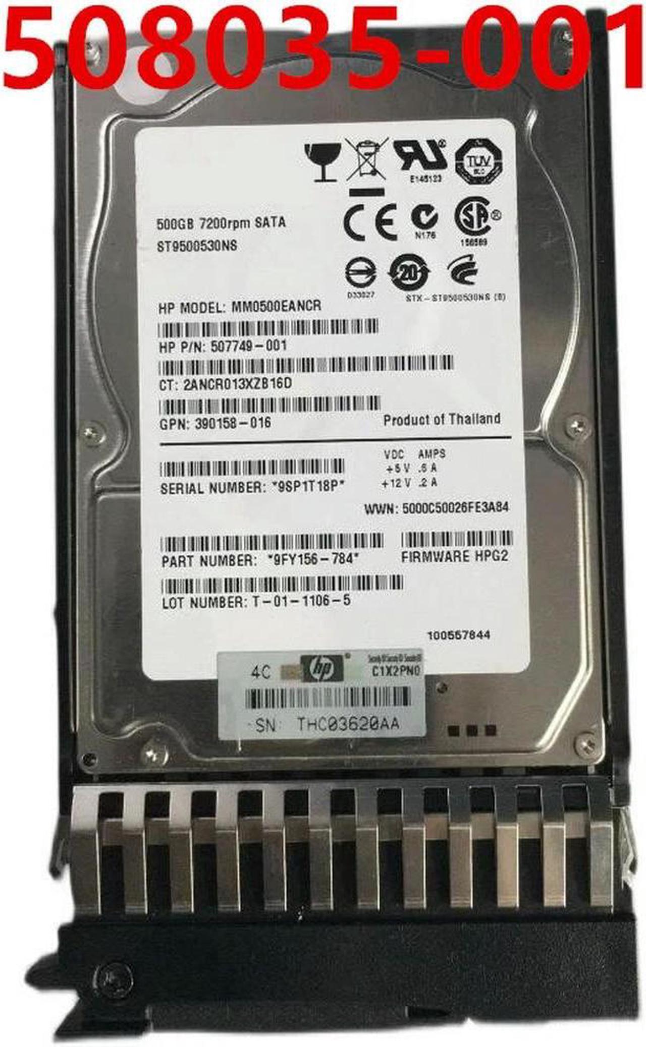 OwnShoe HDD For 500GB 2.5" SATA 6 Gb/s 64MB 7200RPM For Internal Hard Disk For Server HDD For 507750-B21 508035-001