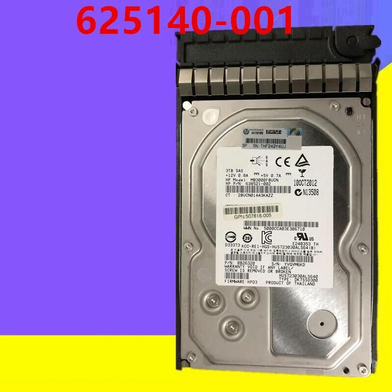 OwnShoe HDD For 3TB 3.5" SAS 6 Gb/s 64MB 7200RPM For Internal HDD For Server HDD For 625031-B21 625140-001