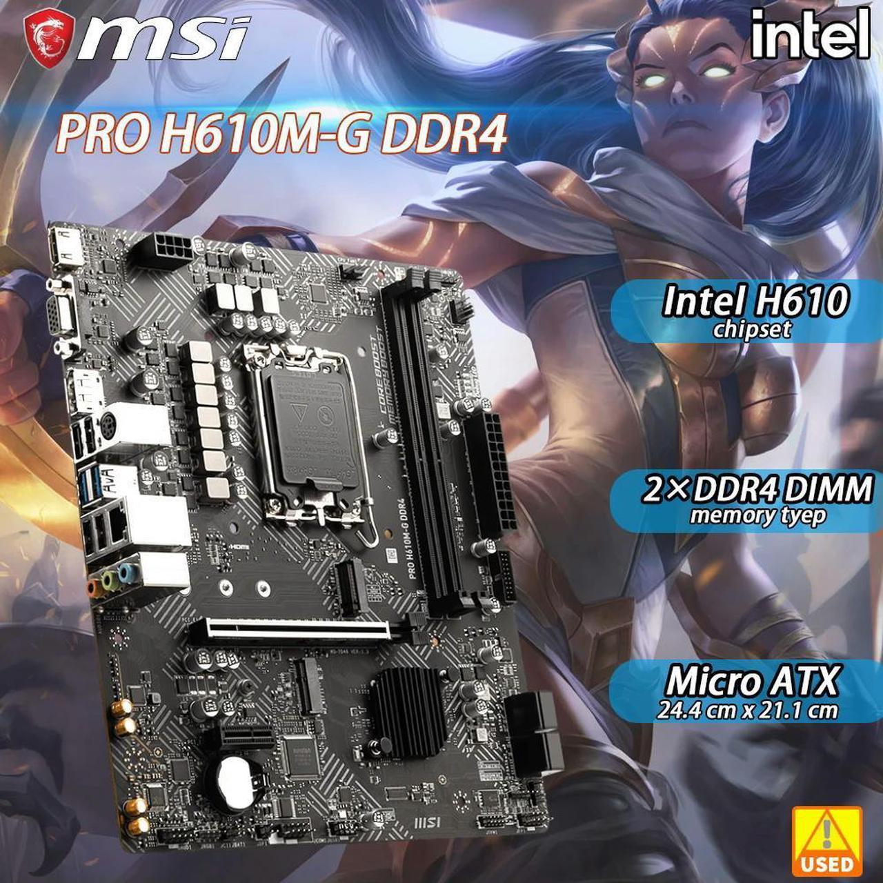 H610 Motherboard PRO H610M-G DDR4 for Core i7 14700K 13700K 12700KF LGA 1700 Motherboard for i5 12400 12400F 12600KF 13600K