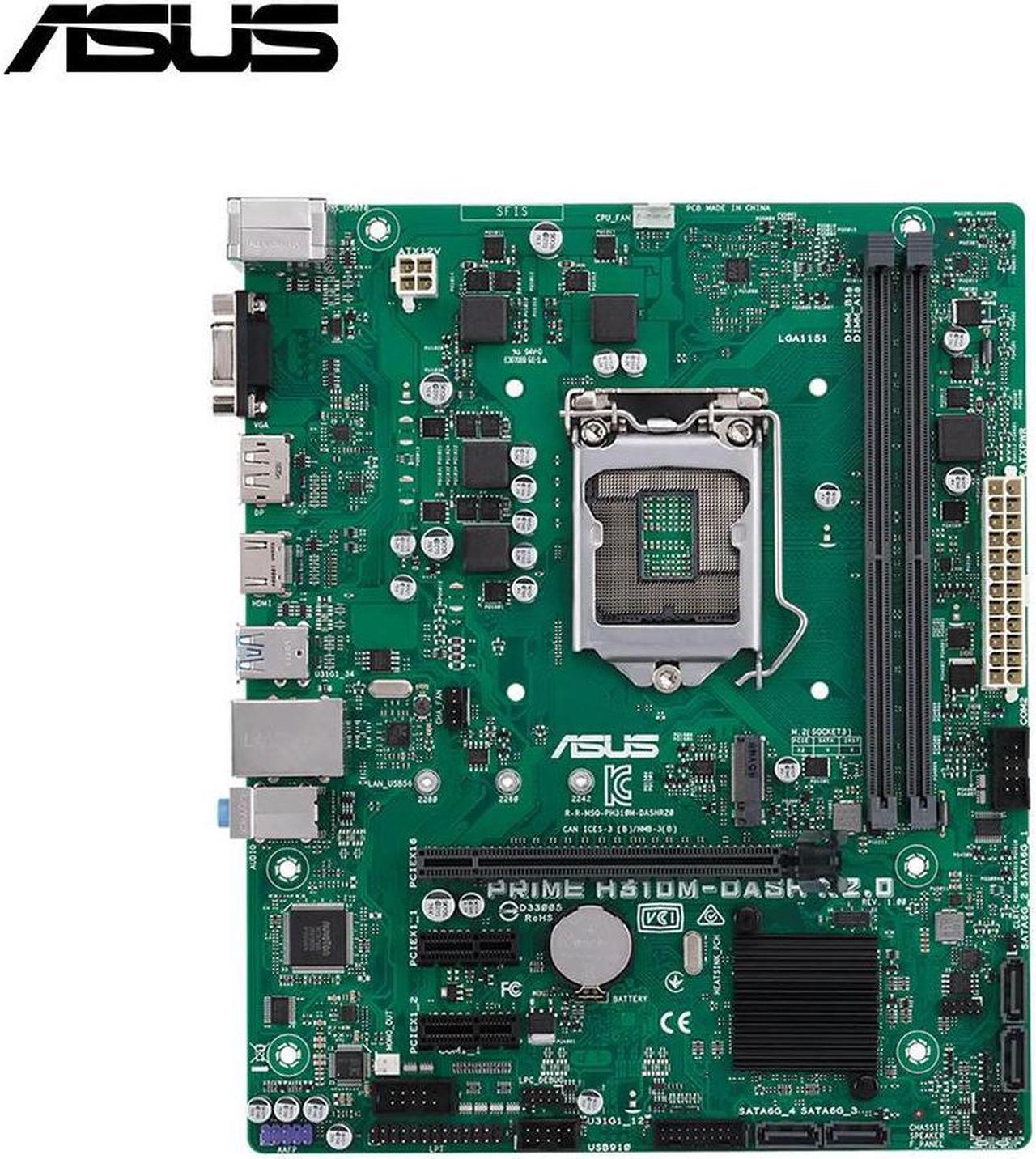 PRIME H310M-DASH R2.0 H310 Motherboard LGA 1151 8th 9th Gen Socket Supports i3 9100 9300 2 RAM Slot Max. 32GB DDR4