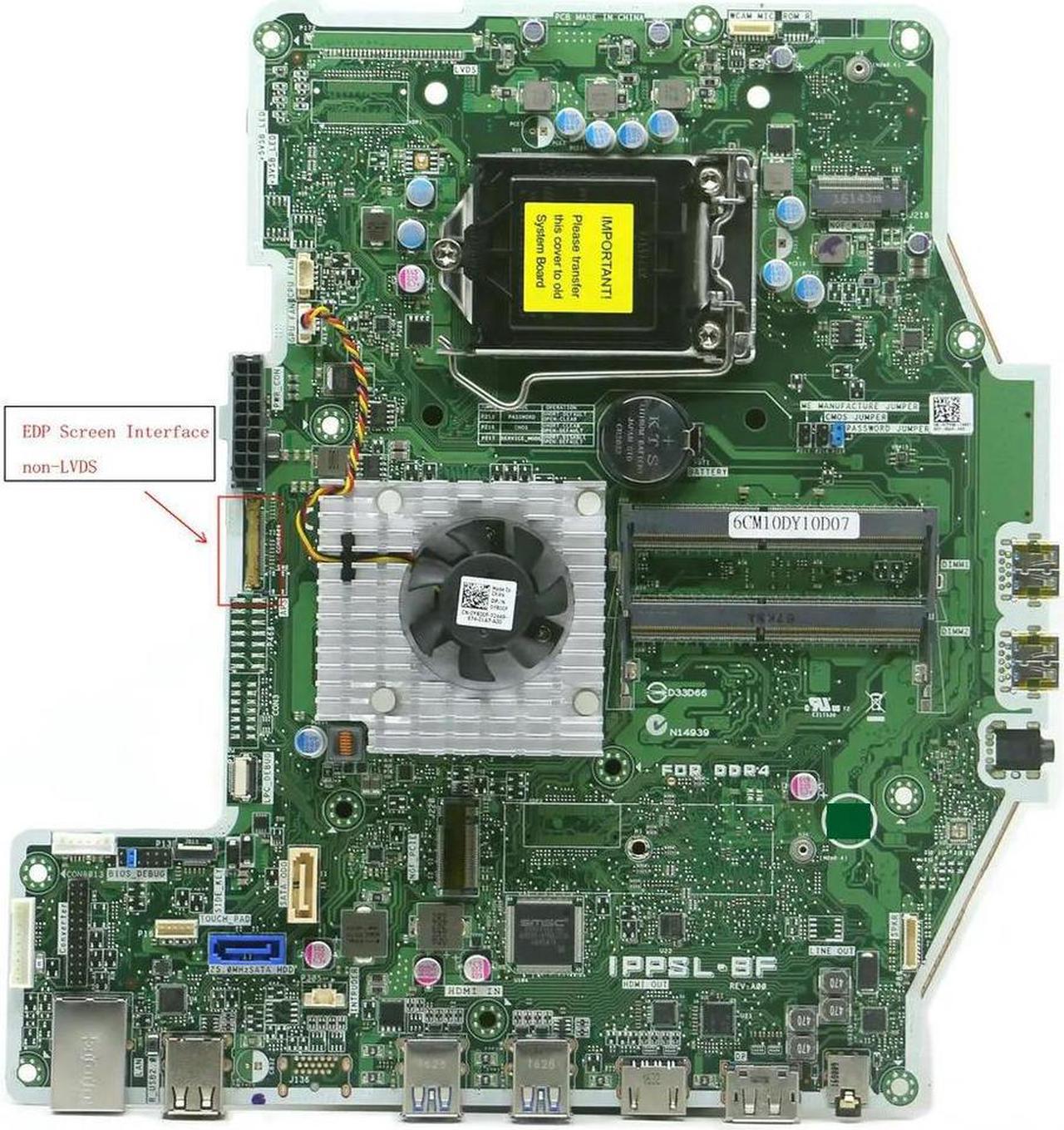 FOR Optiplex 24 7440 AIO All-In-One Motherboard 0TYV50 TYV50 CN-0TYV50 IPPSL-BF Onboard GPU EDP Screen Interface  non-LVDS