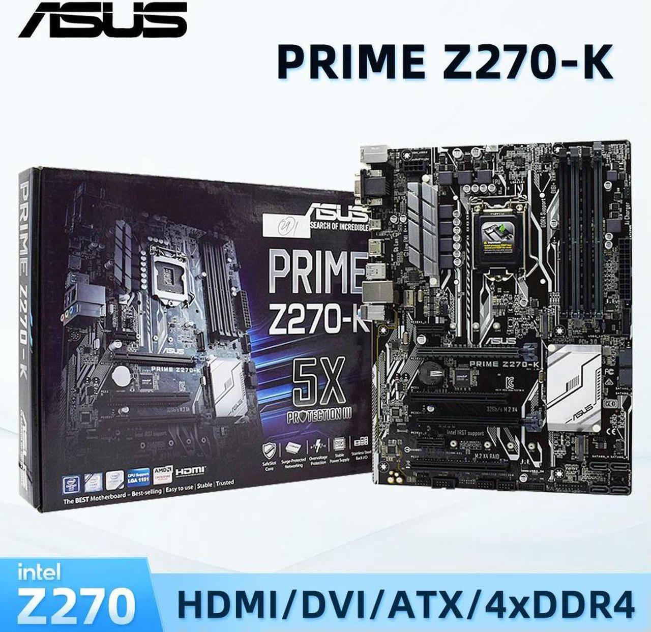 PRIME Motherboard PRIME Z270-K With LGA 1151 Socket for 6th 7th Gen Core i3 i5 i7 Processor Supports 4x DIMM Max. 64GB DDR4