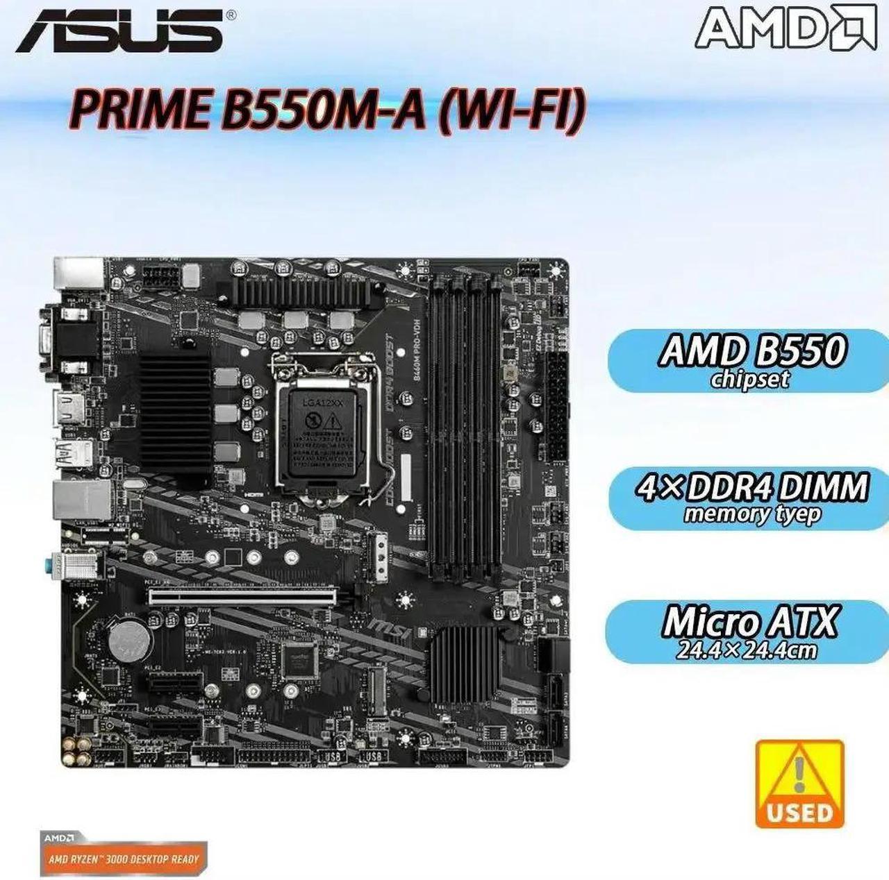 B550 Motherboard PRIME B550M-A (WI-FI) Supports Ryzen 5 5600G 5600/Ryzen 7 5700x3d 58003xd 5700x 5800x 3800x/Ryzen 9 5900X