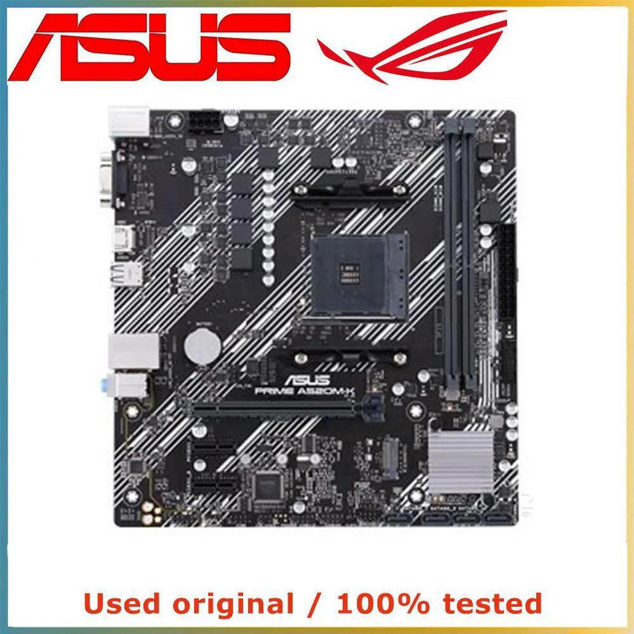 For A520 For PRIME A520M-K Computer Motherboard AM4 DDR4 64G Desktop Mainboard  SATA III USB PCI-E 3.0 X16