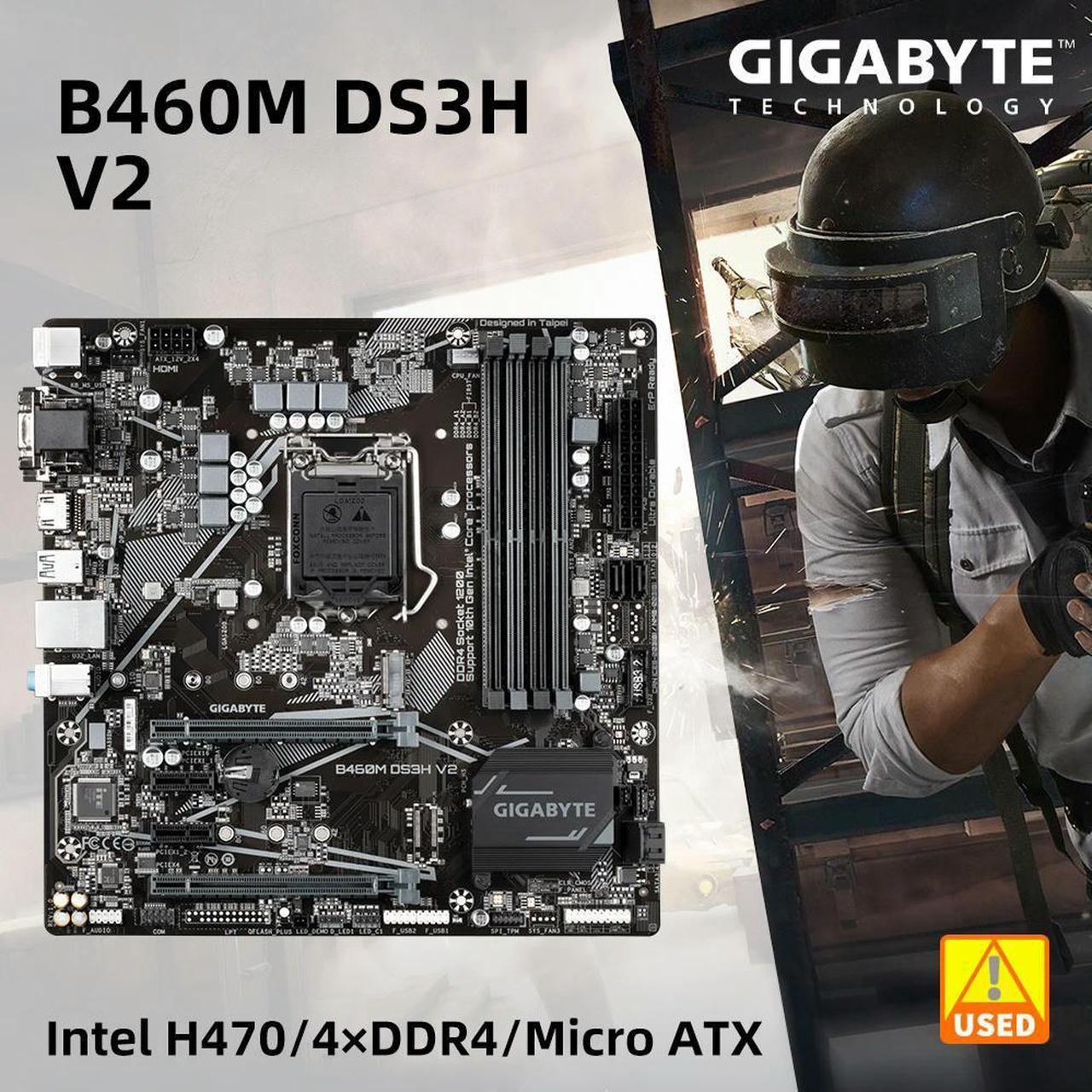 B460M DS3H V2 LGA1200 4xDDR4 DIMM 128 GB PCI-E 3.0 1x M.2 SATA 3 USB 3.2 HDMI DVI-D VGA RJ-45 Micro ATX Motherboard