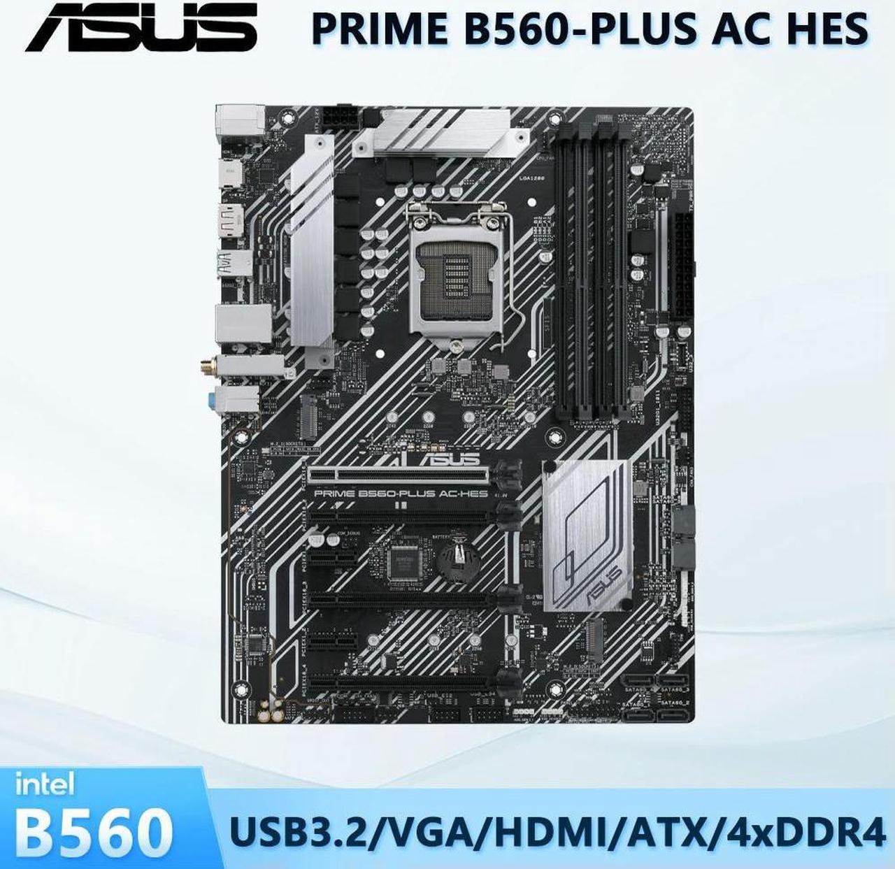 Motherboard, PRIME B560-PLUS AC HES, B560 Chipset, LGA 1200 Socket for 10th 11th Gen Core CPU, 10100F 11400F 10400F 11900F