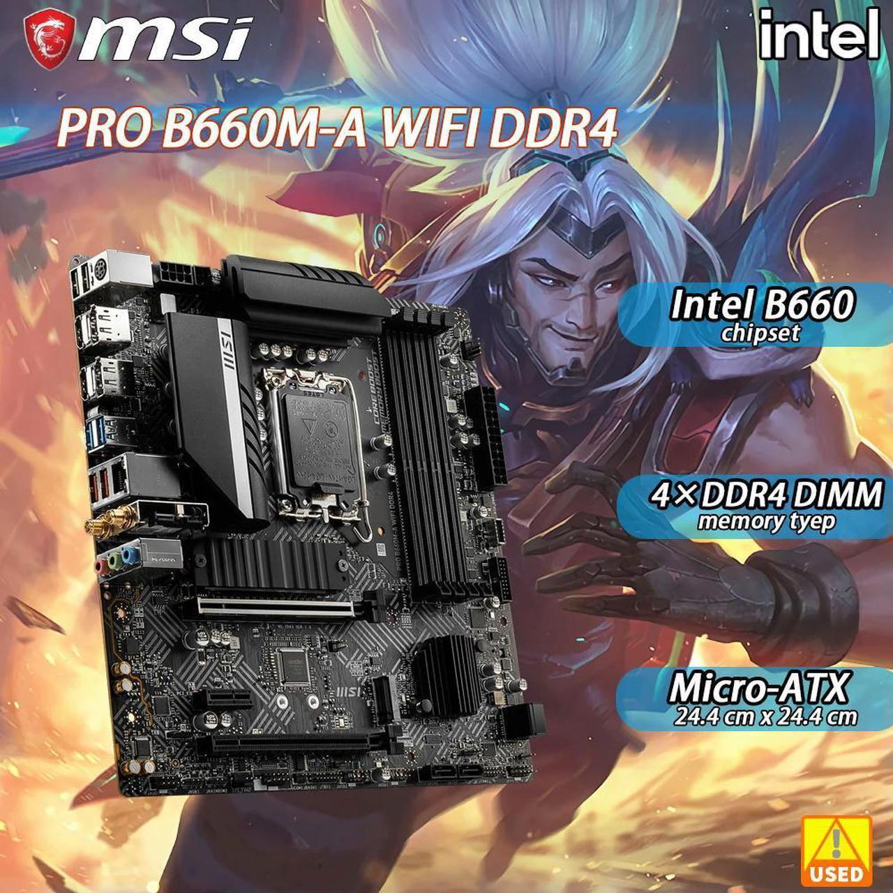 B660 Motherboard PRO B660M-A WIFI DDR4 for Core i5 12400 12400F 12600KF 13600K LGA 1700 Motherboard for i7 12700KF 12700F