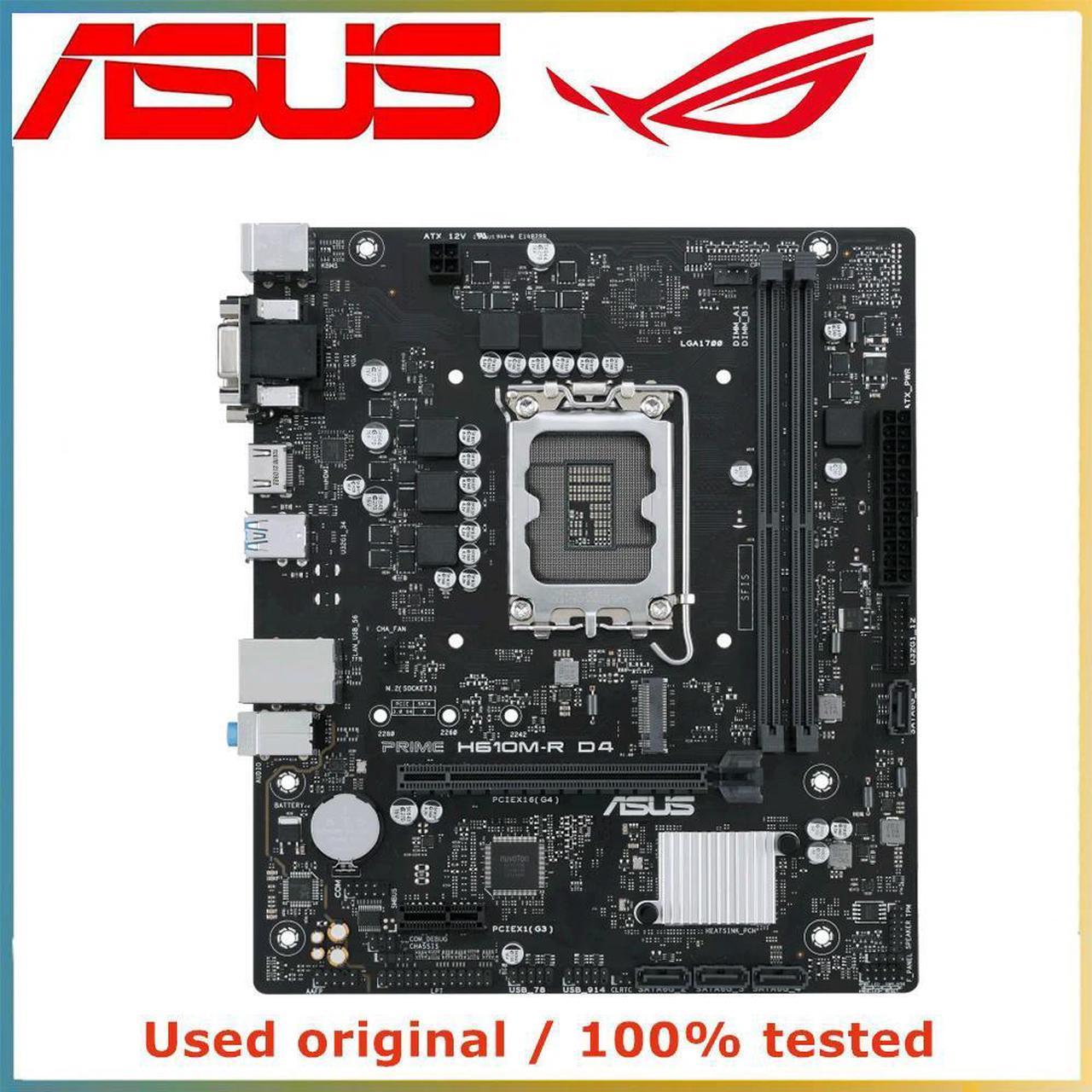 For H610 For PRIME H610M-R D4 Computer Motherboard LGA 1700 DDR4 64G Desktop Mainboard M.2 NVME PCI-E4.0 PCI-E X16