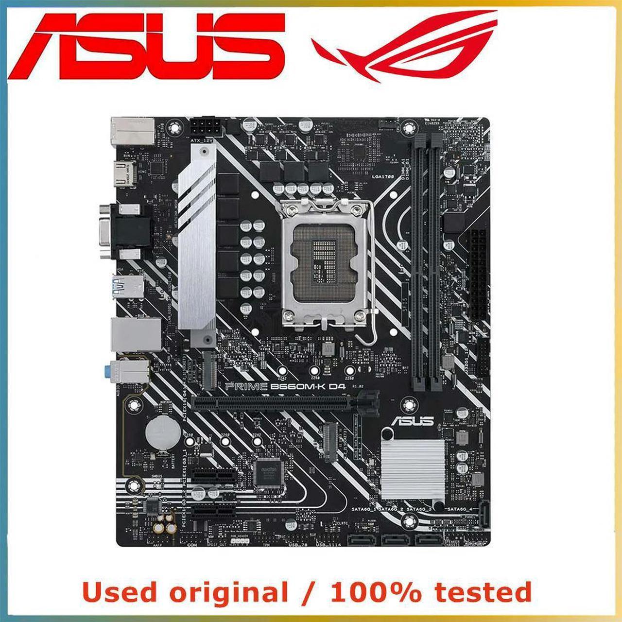 For B660 For PRIME B660M-K D4 Computer Motherboard LGA 1700 DDR4 64G Desktop Mainboard M.2 NVME PCI-E X16