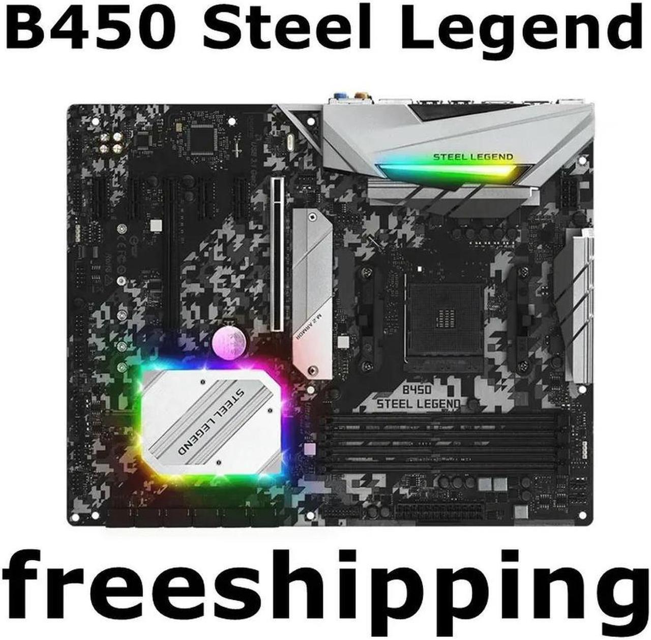 For B450 Steel Legend Motherboard 64GB PCI-E 3.0 M.2 HDMI AM4 DDR4 ATX B450 Mainboard 100% Tested Fully Work