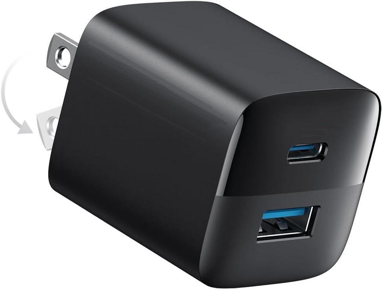 Main image of Jaspertronics USB C 33W Charger, 2 Port Compact Charger with Foldable Plug for iPhone 15/15 Plus/15 Pro/15 Pro Max/14/13, Pixel, Galaxy, iPad/iPad Mini and More!