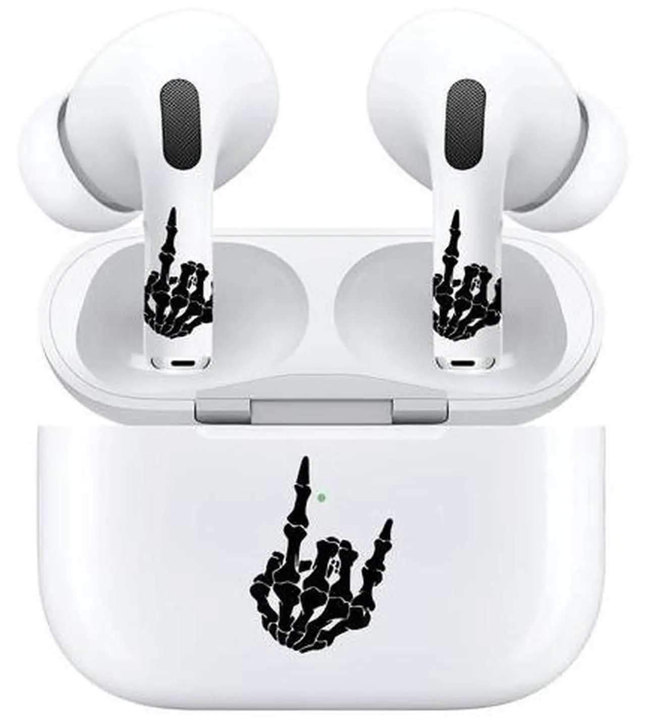 Main image of AirSkins - Decals for AirPods Pro & Pro 2, Rock On Skeleton Hand Scratch-Resistant Precision Fit Wireless Charging Friendly Easy Application Durable Protection for Earbuds & Case