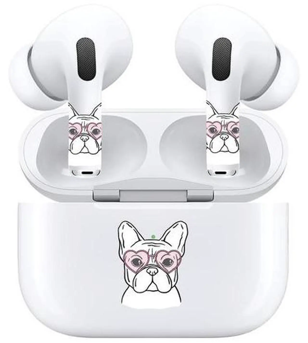 Main image of AirSkins - Decals for AirPods Pro & Pro 2, French Bulldog Design, Scratch-Resistant Precision Fit Wireless Charging Friendly Easy Application Durable Protection for Earbuds & Case