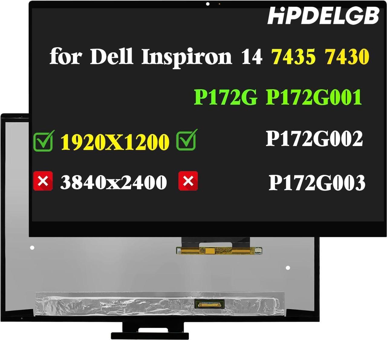 Main image of NUOLAISUN Replacement for Dell Inspiron 14 7435 7430 2-in-1 P172G P172G001 P172G002 P172G003 LCD Touch Screen Digitizer Assembly 14.0" 1920x1200 30 Pins 60Hz with No Bezel