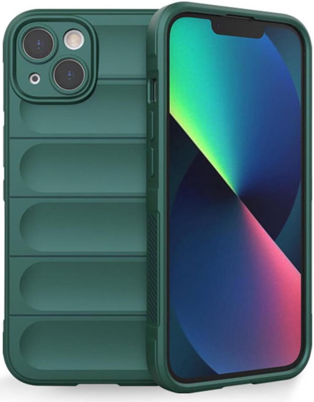 Jeukidi iPhone 13 Pro Case, Drop Protection, Ergonomic Design Silky soft Protective Cover All Inclusive, Non-Slip Bumper Slim iPhone Case Dark Green iPhone 13 Pro