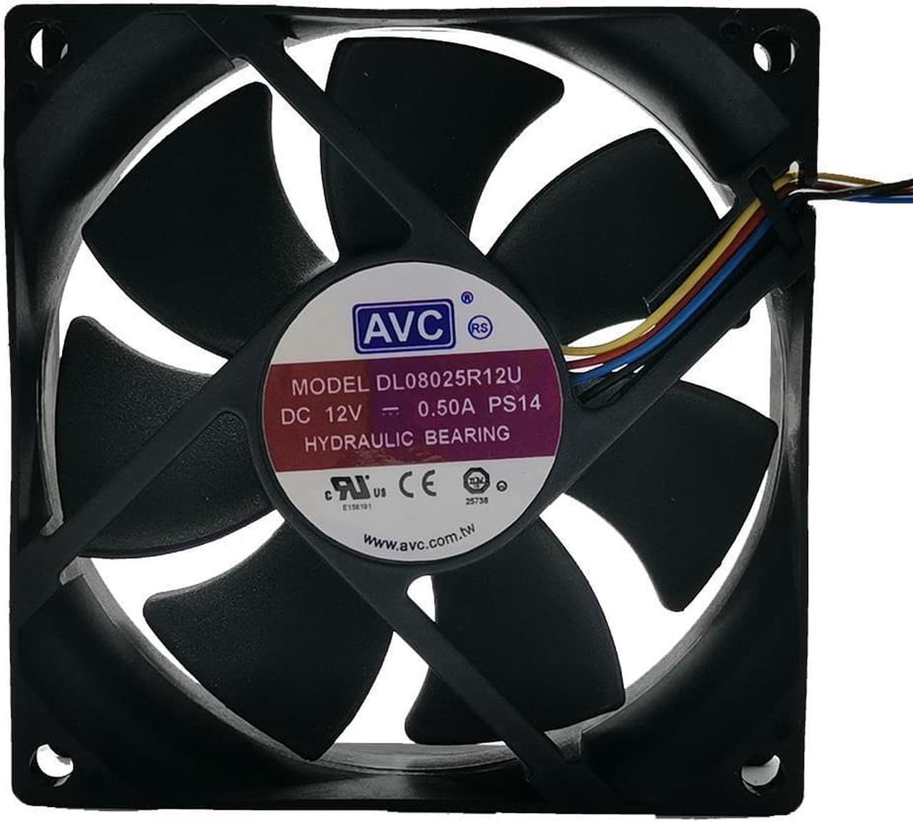 AVC 8025 8cm 12v0.5a large air volume PWM four wire speed regulating CPU fan DL08025R12U