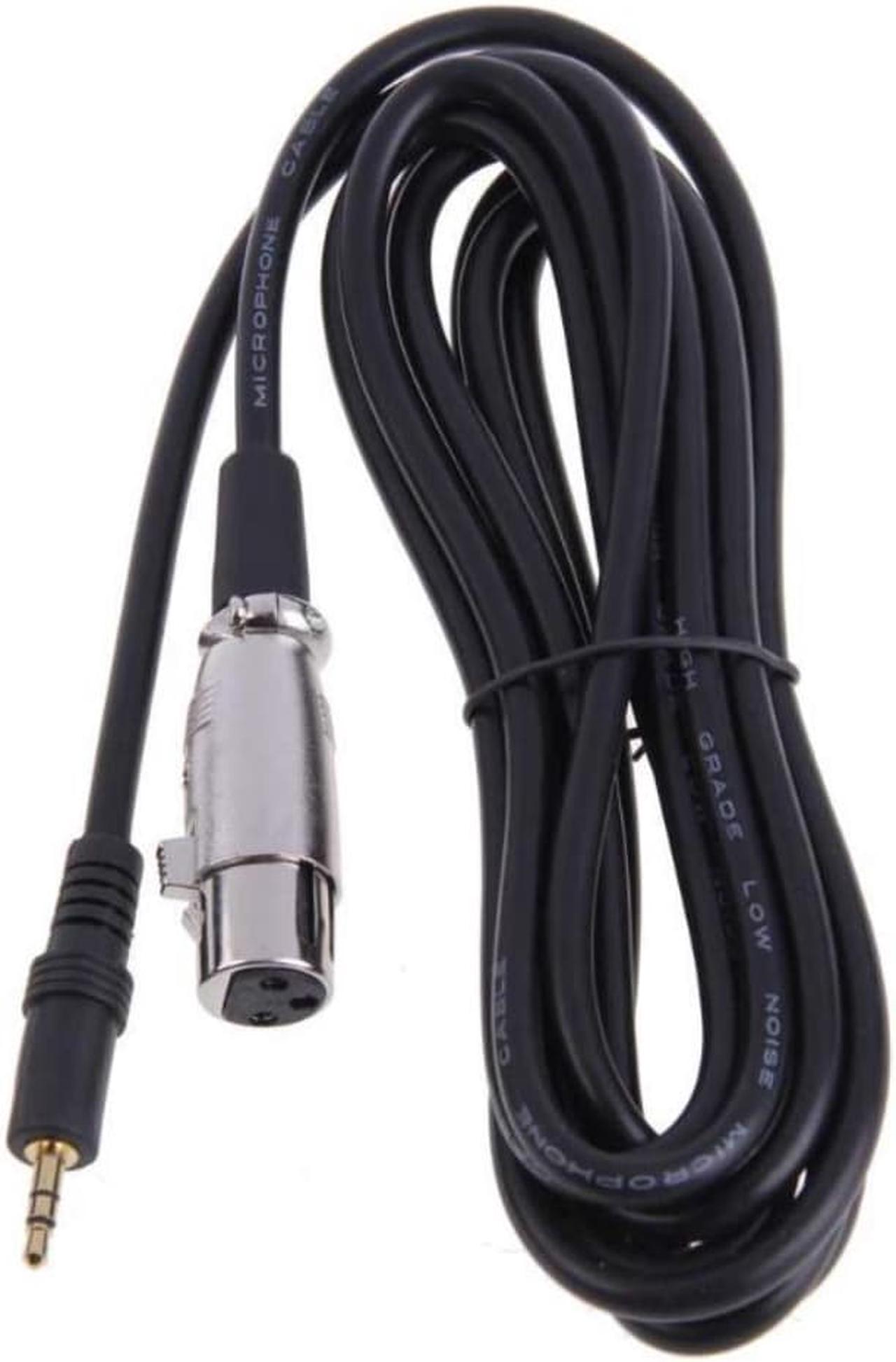 XLR Cable 3 Pin Female to Right Angle 1/8 XLR3F to Right-angle 3.5 mm TRS Stereo Jack Mic Cable for DV Camera Microphone Mic