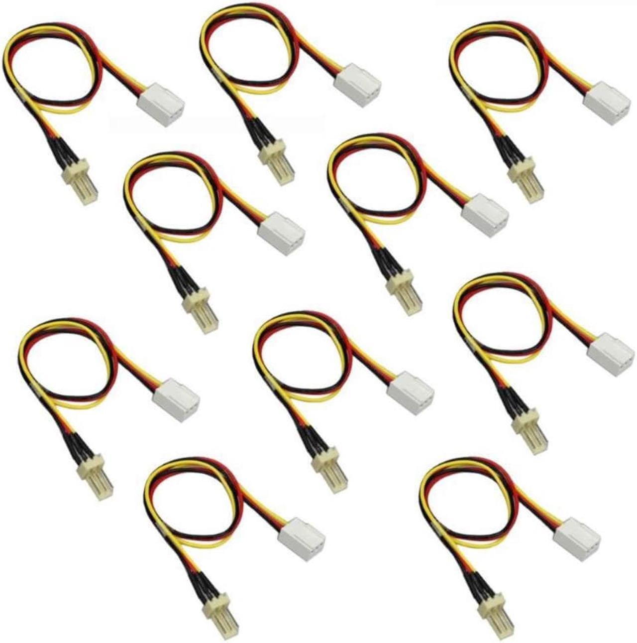 10Pcs/Lot PC Fan Power Extension Cable 12V 3-Pin Male to 3-pin Female Fan Power Extension Lengthen Cable for Cooling Fan