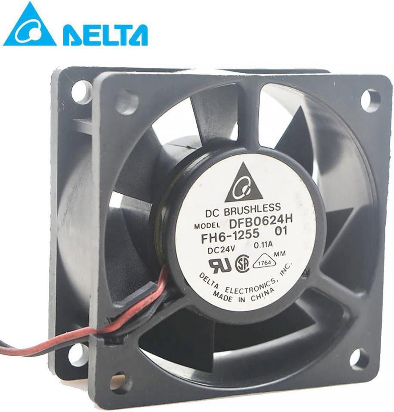 For delta DFB0624H 24V 0.11A 6CM 6025 60X60X25MM 2-wire inverter ultra-quiet cooling fan