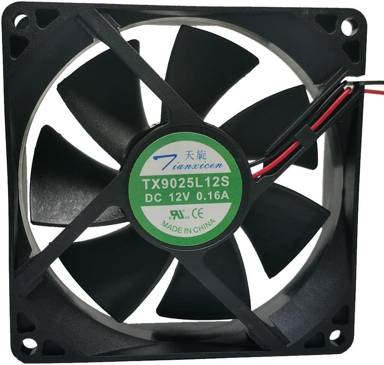 Tianxuan tx9025l12s 12V 0.16A 9cm 9025 cooling fan 9cm 2-wire wine cabinet refrigerator thermostat cabinet cooling