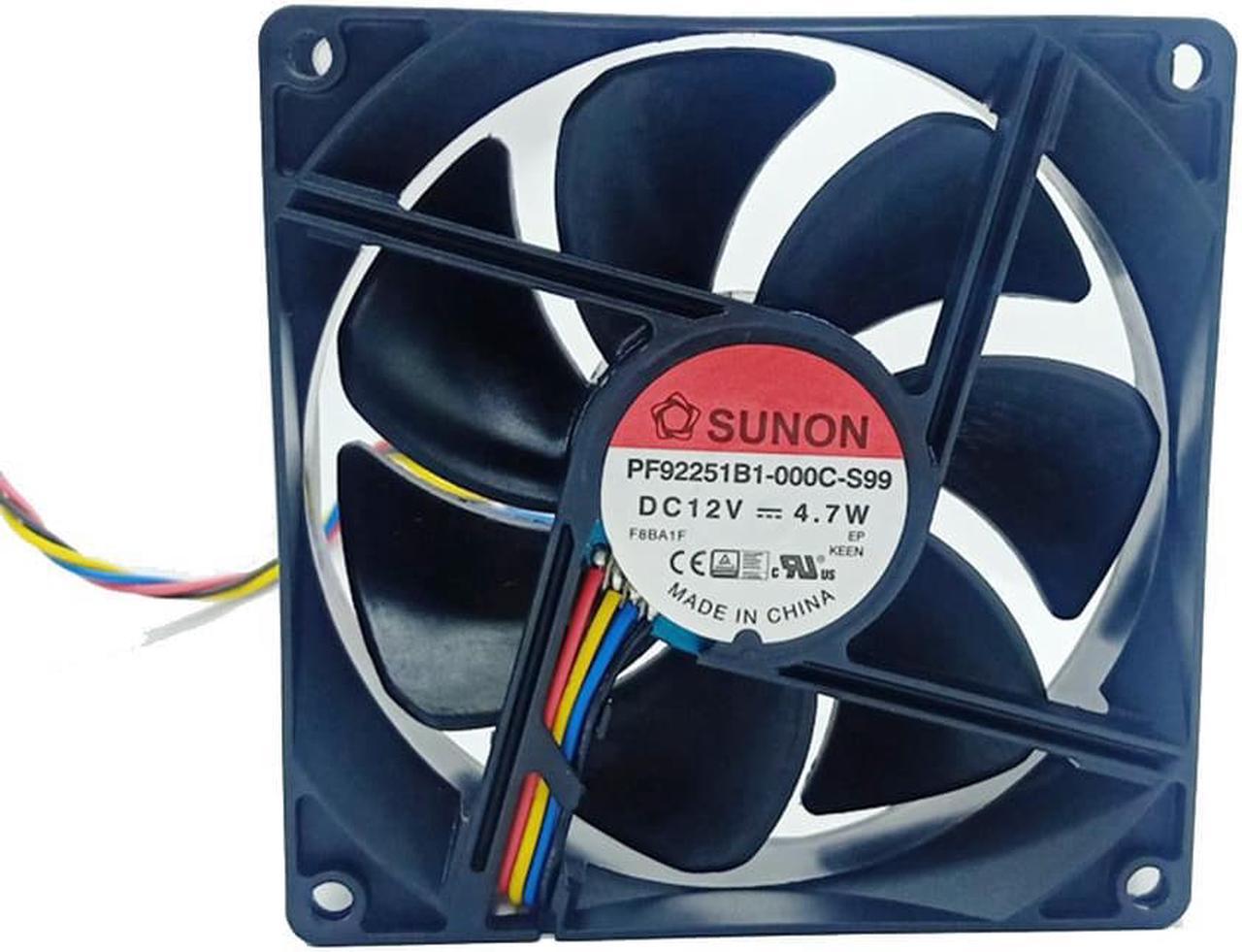 For Sunon PF92251B1-000C-S99 9225 92X92X25MM DC 12V 4-Wire 4.7W 4500RPM PWM CPU Case Fan 9cm