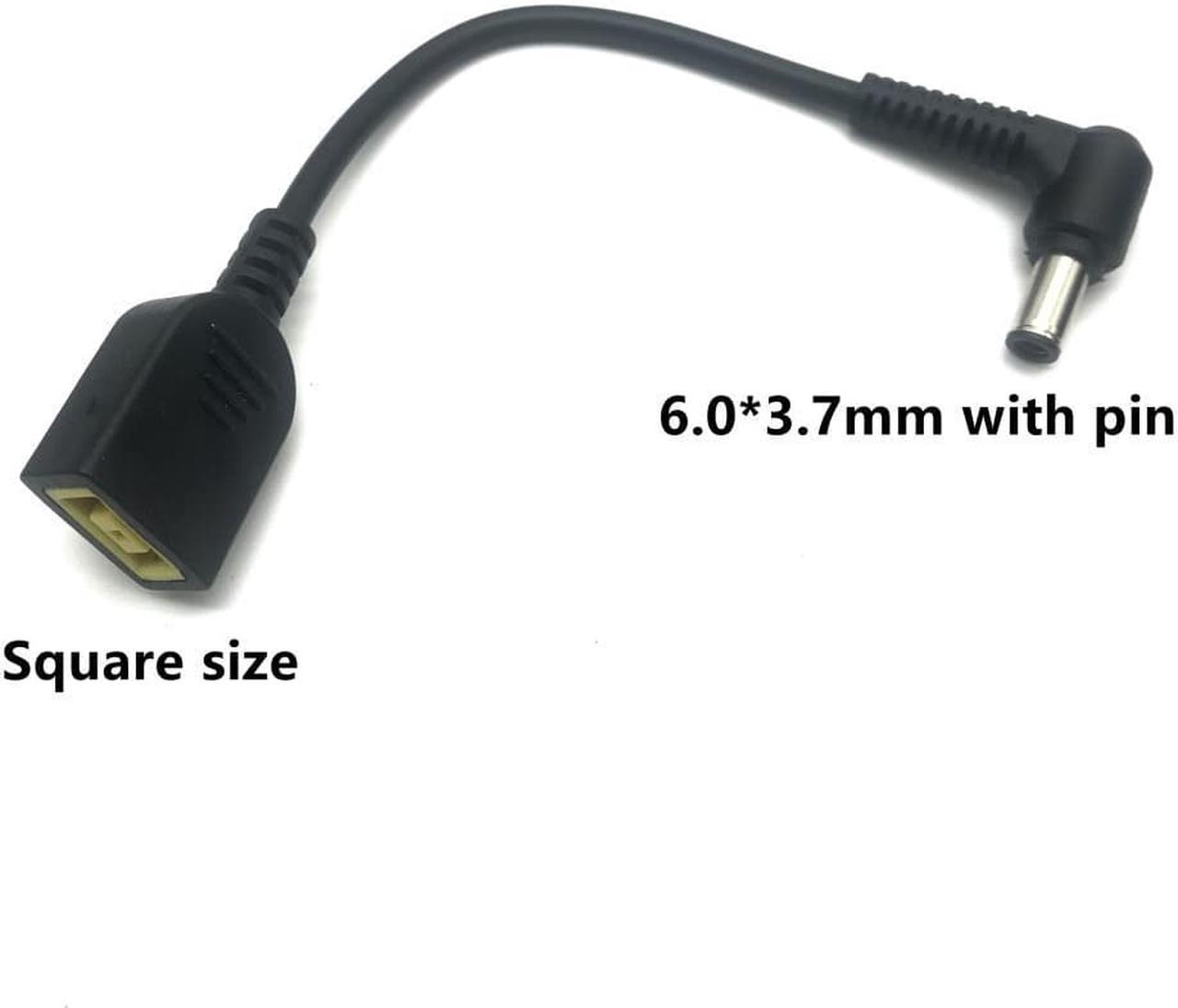 Square Size to DC plug 6.0*3.7mm power adapter connection For Lenovo adapter to Asus notebook 6.0*0.6mm Laptop DC plug 10cm Cord