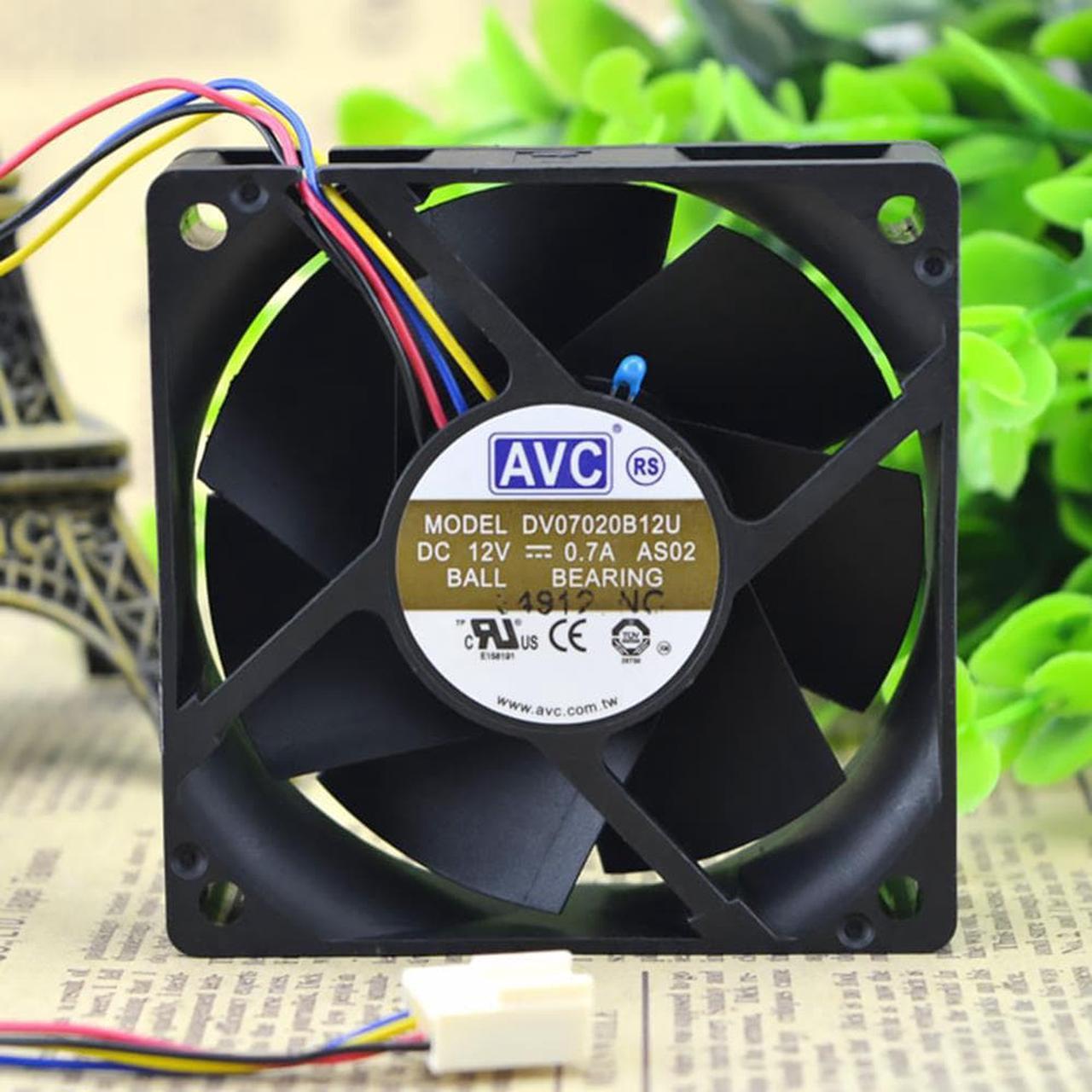 For AVC DV07020B12U 7020 70mm 7cm DC 12V 0.7A 70X70X20MM dual ball bearing fan server inverter cooling fan