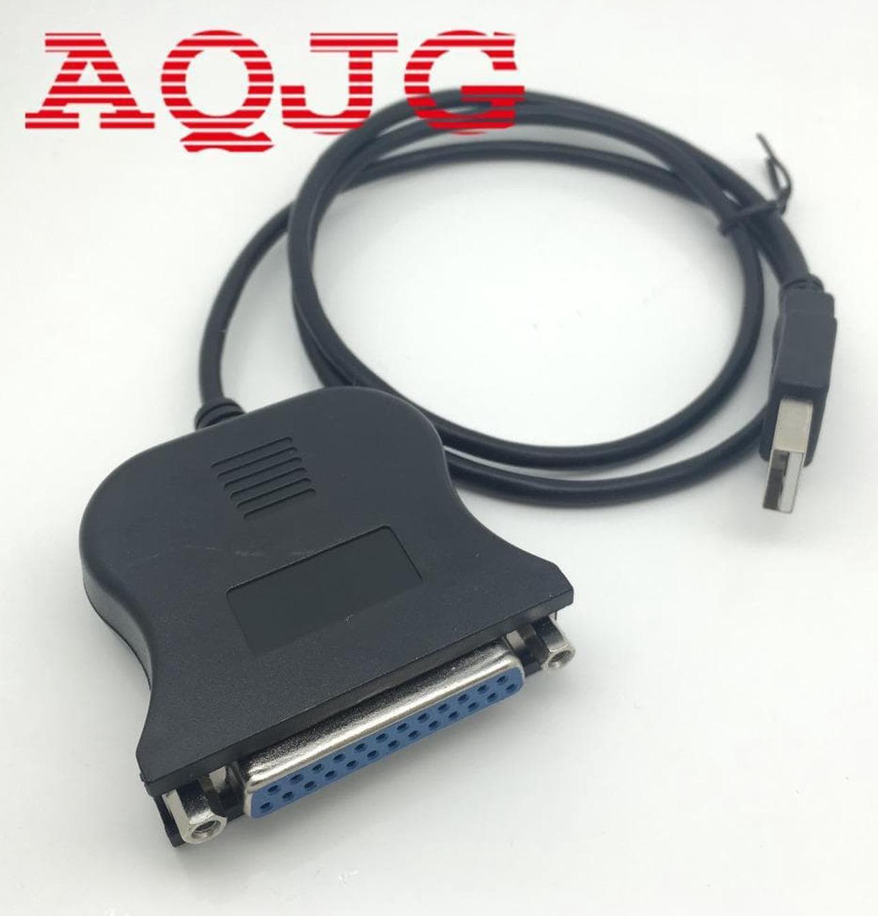 Black Bi-directional Parallel Interface Communication USB to 25 Pin DB25 Parallel Printer Cable Adapter Cord Converter AQJG