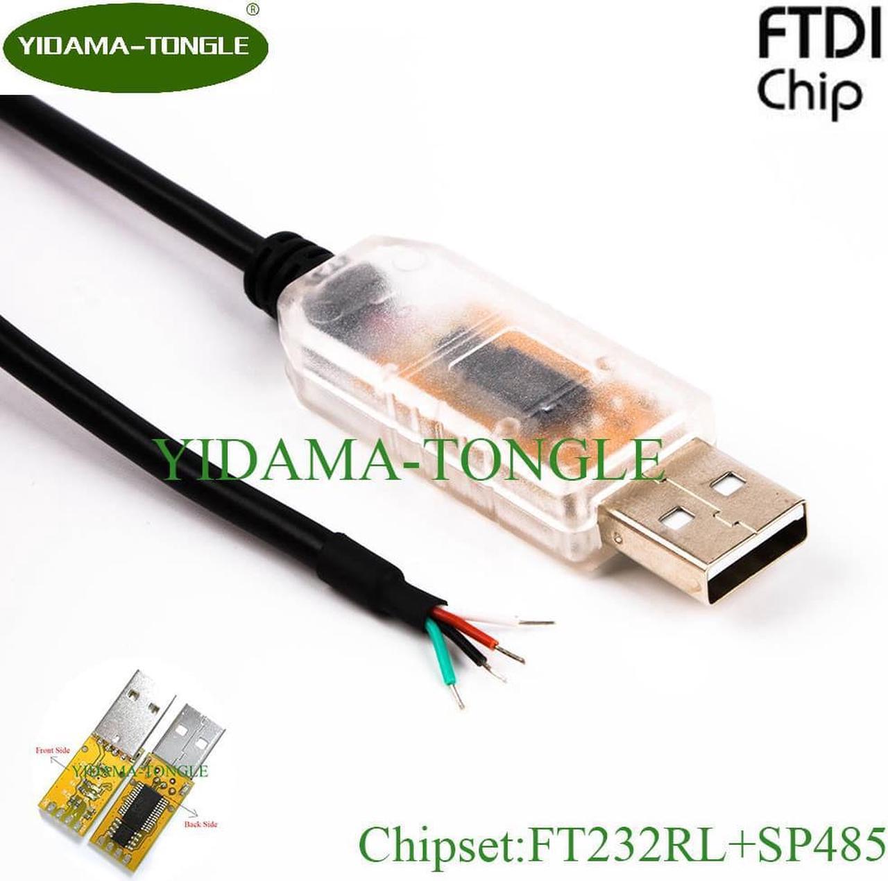 FTDI Chip usb to RS485 Cable with TX/RX LEDs 6ft to wire end adapter USB-RS485-WE compatible rs485 adapter cable with driver