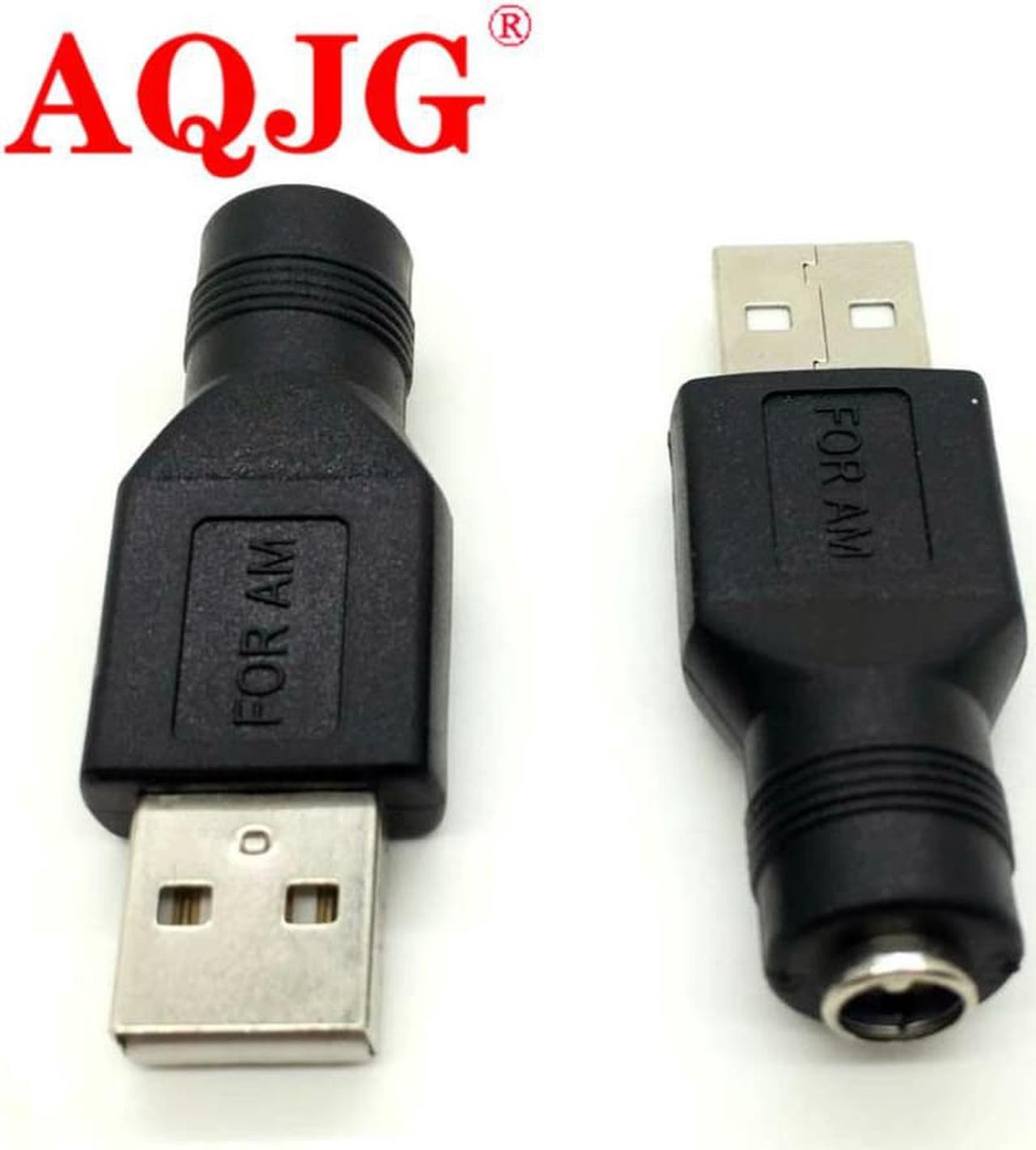 2pcs 5.5*2.1 mm female jack to USB 2.0 Male Plug 5V DC Power Plugs Connector Adapter Laptop PC