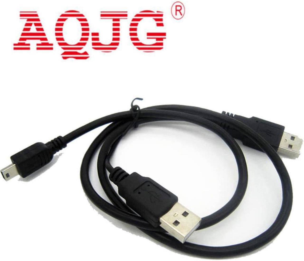 USB2.0 USB 2.0 double A Type 2A Male to Mini 5 Pin Male Y Cable 0.7m 70cm 2ft For 2.5" Mobile Hard Disk Drive HDD AQJG