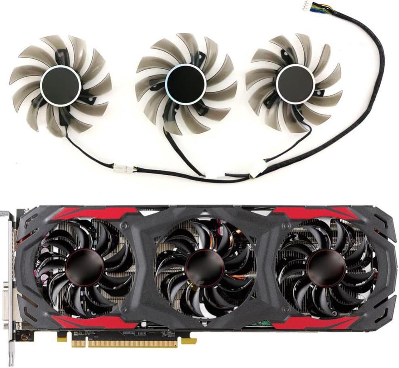 For POWERCOLOR RX 570 4GB Red Devil Graphics Card Cooling Fan GA81B2U T128010SU