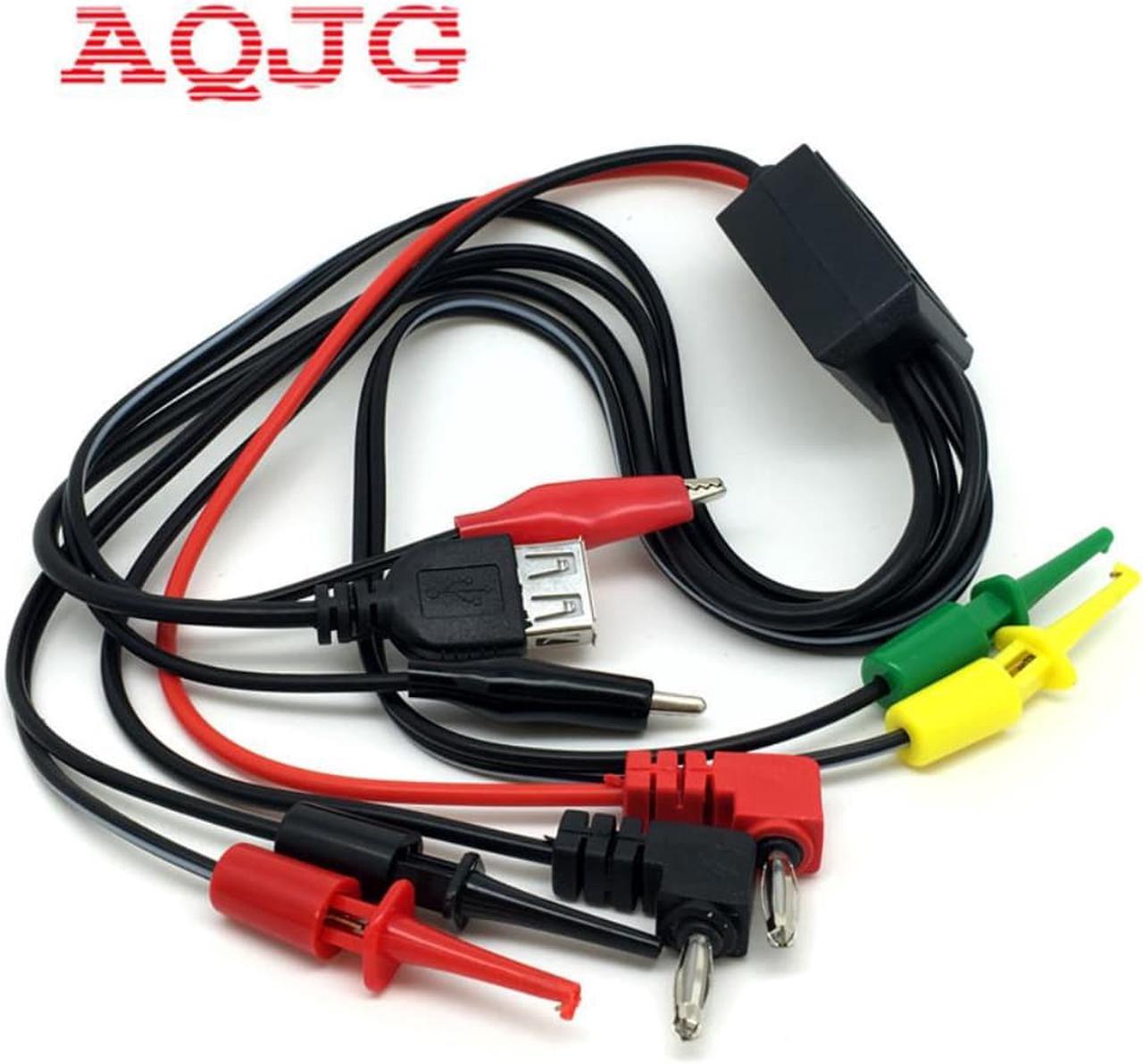 Power Supply Test Lead Cable Kit 2 Alligator Clips 2 Banana Plugs 4 Hook Clips C15 AQJG