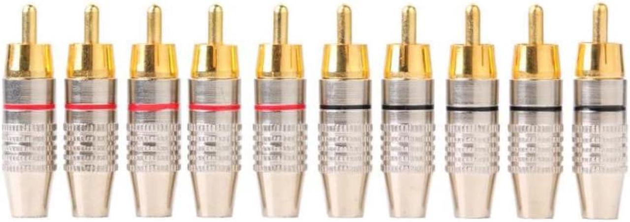 10pcs RCA Soldering Connector Audio Video Plug DIY RCA Speaker Adapter Plug Speaker Terminal Video Locking Cable rca Stecker