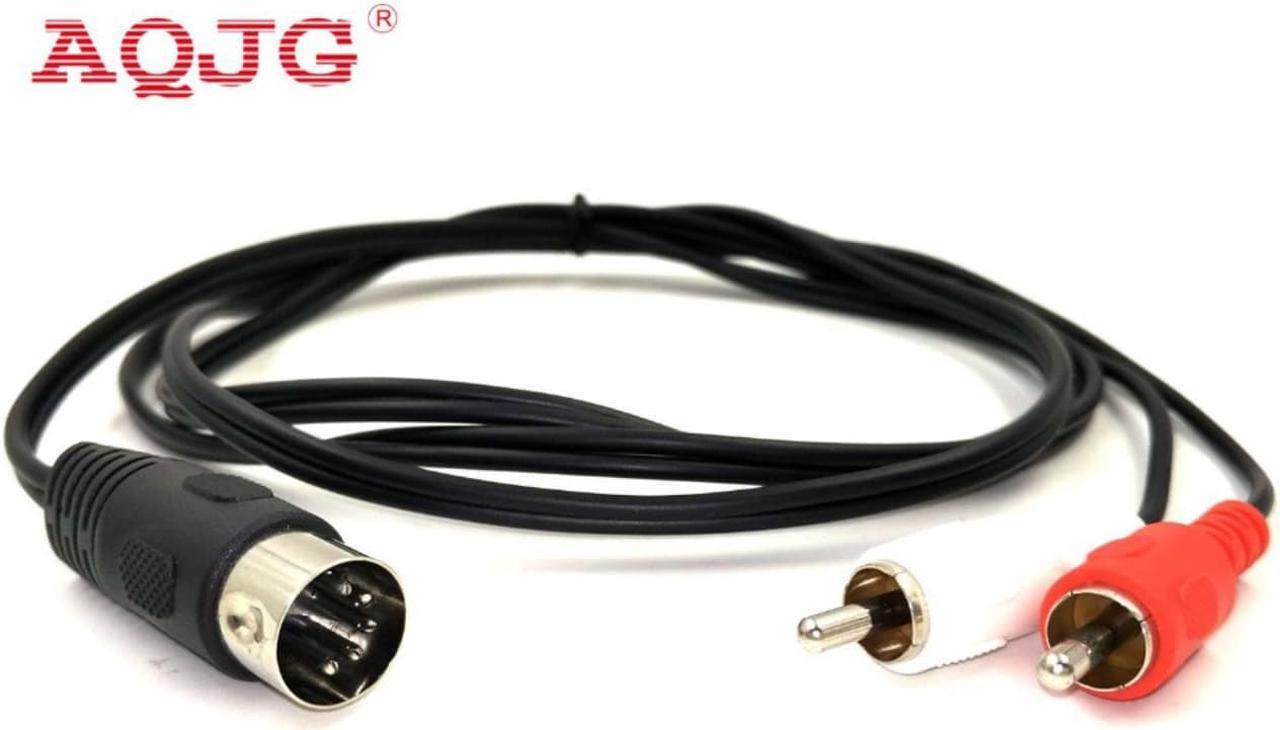 5-Pin DIN Male MIDI Cable to 2 Dual RCA Male Plug Audio Cable For Naim, Quad Stereo Systems  150CM AQJG